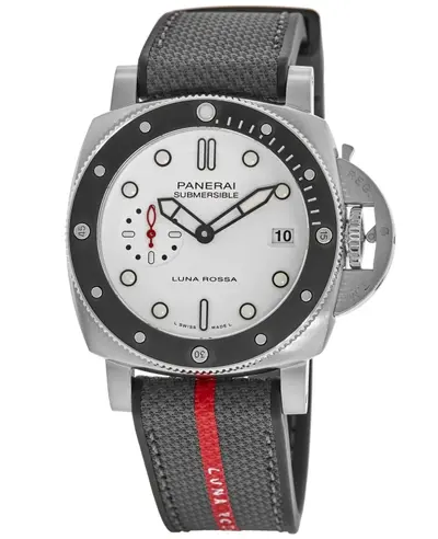Panerai Submersible Luna Rossa Automatic White Dial Fabric Strap Men's Watch PAM01579 (white, arb12583)