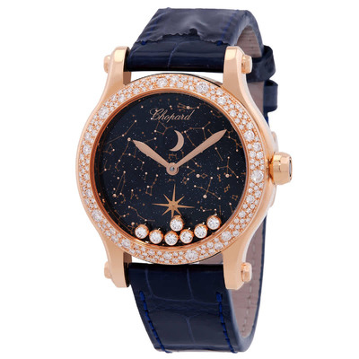 Chopard Happy Moon Automatic Diamond Blue Dial Watch - Артикул: 274894-5001 (blue, arb13765)