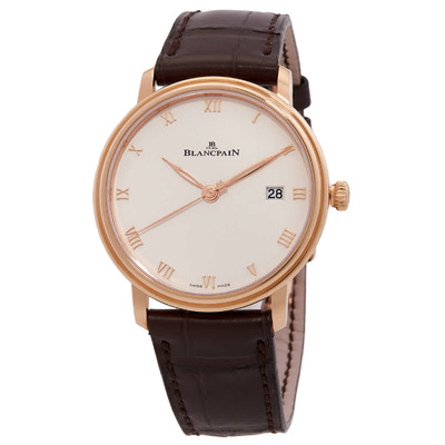 Blancpain Villeret Ultraplate Automatic White Dial Watch 6224O036N55B 6224 3642 55B (brown, arb14598)