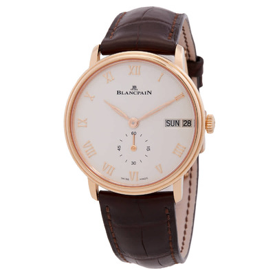 Blancpain Villeret Automatic White Dial Mens Watch 6652-3642-55B (brown, arb14879)