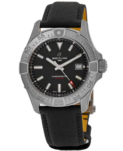 Breitling Avenger Automatic 42 Black Dial Leather Strap Men's Watch, Model: A17328101B1X1 (black, arb11262)