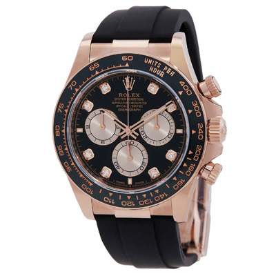 Rolex Daytona Chronograph 126515LN-0004 - Automatic Diamond Black Dial Mens Watch in Rose Gold (black, arb4546)