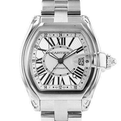 Pre-owned Cartier Roadster Automatic Silver Dial Mens Watch W62032X6 (black, arb15371)