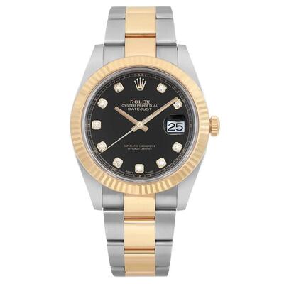 Pre-owned Rolex Datejust | Automatic Chronometer Diamond Black Dial Mens Watch 126333 BKDO (black, arb15454)