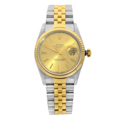Pre-owned Rolex Datejust Automatic Chronometer 16233 CSJ Champagne Dial Mens Watch (beige, arb15455)