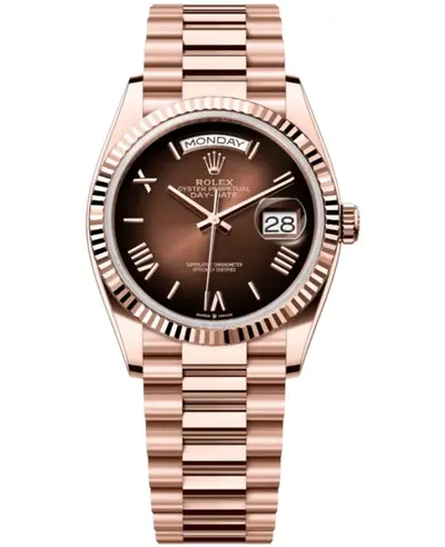 Rolex Day Date M1282350075 Women's Automatic Rose Gold 36mm Brown Dial Luxury Watch M128235-0075 (brown, arb16030)