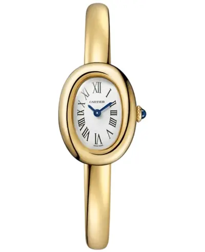 Authentic Cartier Baignoire Mini Silver Dial 18K Yellow Gold Women's Watch Model WGBA0044 (arb16479)