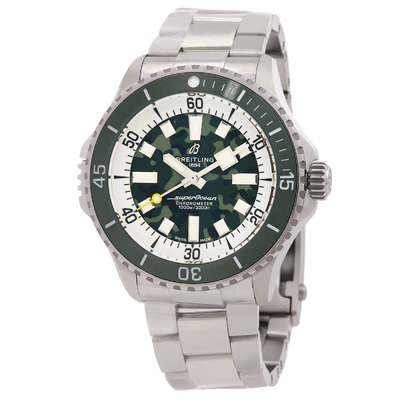 Breitling Superocean 46mm Automatic Super Diver Green Camouflage Dial Mens Watch E10379D31L1E1 (green, arb1323)
