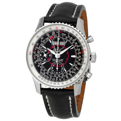 Pre-owned Breitling Montbrilliant GMT Chronograph Automatic Mens Watch A2133012-B571 A2133012/B571 (black, arb21668)