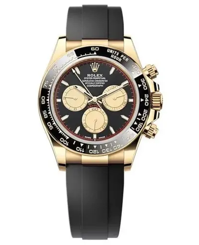Brand New Authentic Rolex Cosmograph Daytona M126518LN-0004 Yellow Gold Black & Champagne Dial Oysterflex Men's Watch (black, arb17355)