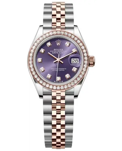 Lady Datejust 28 Model M279381RBR-0015 Purple Dial Diamond Rolex (violet, arb17397)