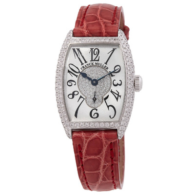 Franck Muller Cintree Curvex Hand Wind Diamond Silver Dial Watch 1750 S6 G D CD OG (blue, arb17437)
