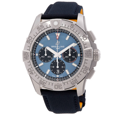Men's Breitling Super Avenger B01 Chronograph Automatic Watch EB0148101C1X1 - 46mm Titanium Case, Blue Dial (blue, arb1329)
