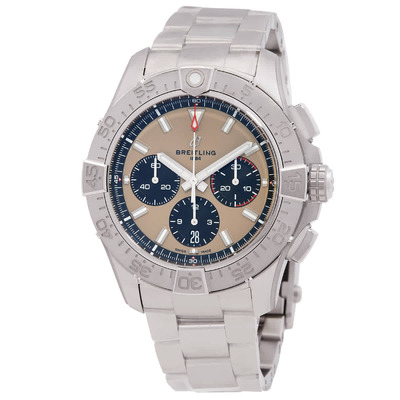 Breitling Avenger AB0147101A1A1 Chronograph Automatic - Silver-tone Stainless Steel Case, Beige Dial (beige, arb1089)