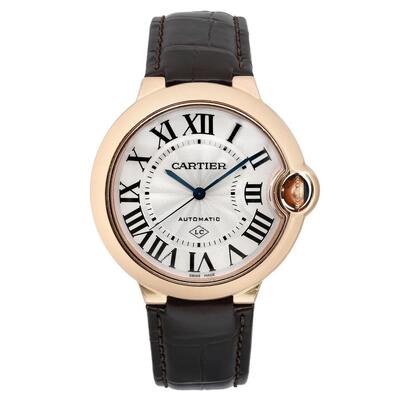 Pre-owned Cartier Ballon Bleu Automatic Silver Dial Mens Watch 3927 (brown, arb18306)