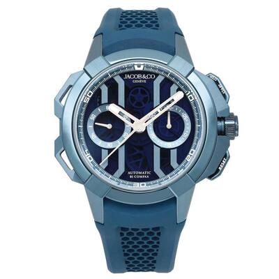 Pre-owned Jacob & Co Epic X Chronograph Automatic Mens Watch ec400.22.af.aa.a (blue, arb18315)