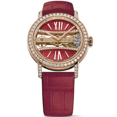 Corum Bridge Hand Wind Diamond Red Dial Mens Watch b113/03277 Rose Gold (arb18963)