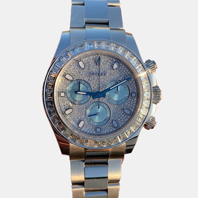 Rolex Model Diamond Platinum Cosmograph Daytona 116576TBR Automatic Men's Wristwatch 40mm 1138113 (blue, arb19015)