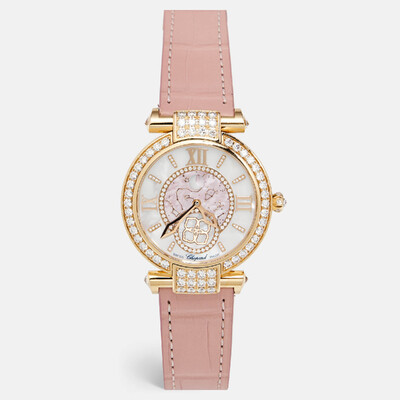 Chopard 384246-5001 Mother Of Pearl Diamond Imperiale Moonphase Wristwatch 1139436 (pink, arb19023)