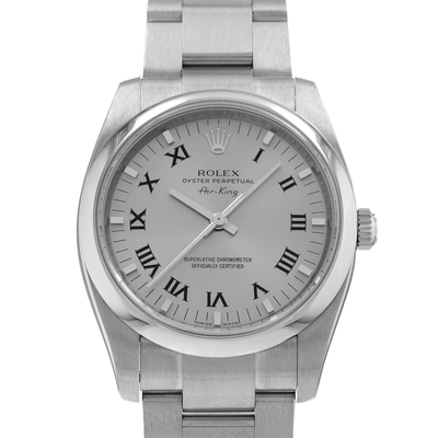 Pre-owned Rolex Air King Automatic Chronometer Silver Dial Mens Watch 114200 SRO (arb19241)