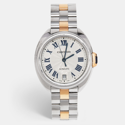 Cartier Cle de Cartier W2CL0003 Unisex Automatic Stainless Steel and 18K Rose Gold Watch 1143707 (arb19261)