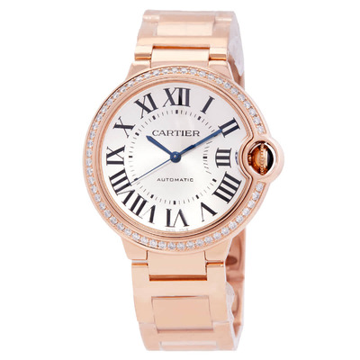 Cartier Ballon Bleu Automatic Diamond Silver Dial Ladies Watch WJBB0064 (blue, arb19272)