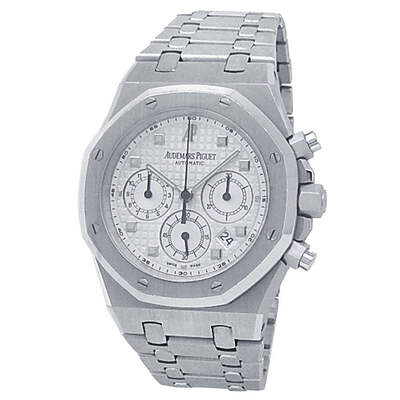 Pre Owned Mens Analog Chronograph White Dial Royal Oak Series Watch, Model: 25960BC.OO.1185BC.01 Audemars Piguet (arb19374)