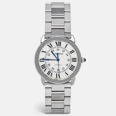 Cartier Men's Ronde Solo WSRN0012 Stainless Steel and Silvered Opaline Dial Watch 1146196 (arb19391)