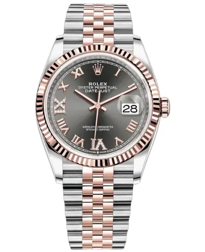 Rolex Datejust 36 M126231-0023 - Slate Dial Diamond Pave Roman Women's Watch (arb19403)