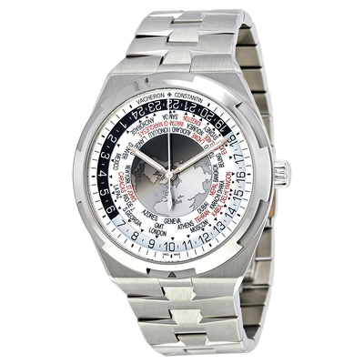 Pre Owned Vacheron Constantin Overseas World Time Silver Dial Mens Watch 7700V/110A-B129 (arb21719)