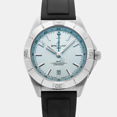 Breitling Chronomat GMT P32398101C1S1 1134181 Men's Luxury Watch - Ice Blue Dial, Stainless Steel Case, Automatic Movement (blue, arb19659)