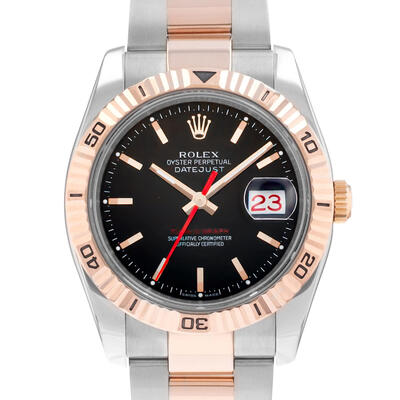 Pre-owned Rolex Datejust Automatic Chronometer Black Dial Mens Watch 116261 BKSO (black, arb19829)