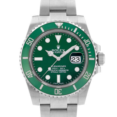Pre Owned Rolex Submariner Automatic Chronometer Green Dial Mens Watch 116610lv (green, arb19832)