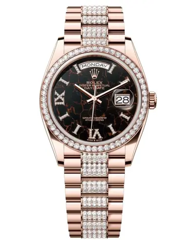 Rolex Day-Date 36 Rose Gold Women's Watch Model M128345RBR0045 M128345RBR-0045 (brown, arb19848)
