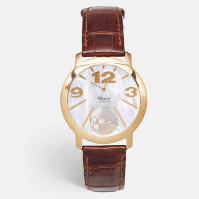 Chopard Mother Of Pearl Happy Diamonds 20/7449 Women's Wristwatch 1150865 (brown, arb20011)