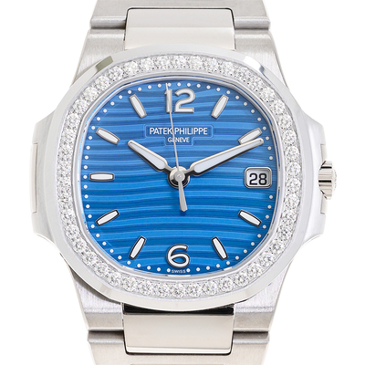 Patek Philippe Nautilus Quartz Diamond Blue Dial Ladies Watch - Model Ref. 7010-1G-019 7010-1G-013 (blue, arb17408)