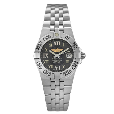 Pre-owned Breitling Galactic A71340 Ladies Quartz Chronometer Watch (black, arb20044)