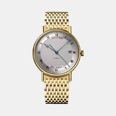 Breguet Classique 5177 Silver Dial Yellow Gold Watch Automatic Men's Wristwatch Caliber Movement 1152811 (arb20092)