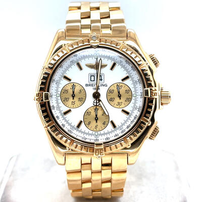 Pre-owned Breitling Crosswind Chronograph Automatic Chronometer White Dial Mens Watch K44355 (arb20139)