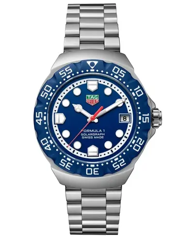 Tag Heuer Formula 1 Solargraph Blue Dial Stainless Steel Men's Watch WBY1112.BA0042, Brand New Authentic (blue, arb20169)