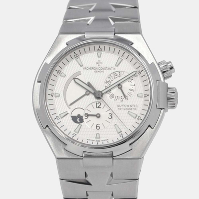 Vacheron Constantin Silver Stainless Steel Overseas Model 47450/B01A Automatic Men's Wristwatch 1154002 (arb20187)
