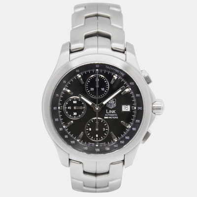Tag Heuer Men's Link Series Stainless Steel Automatic Watch 42mm Dial Size Model Ref: 1155255 (black, arb20317)