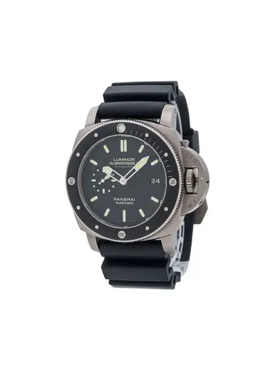 Panerai Luminor Submersible Model 19373169 - Black Titanium Round Baton Dial Counter Rotating Bezel Automatic (arb20546)