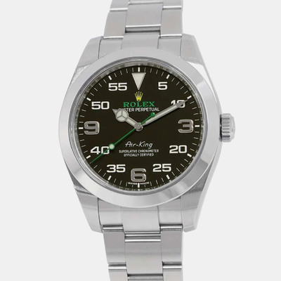 Rolex Black Stainless Steel Air-King 116900 Automatic Mens Wristwatch 40 mm 1157613 (black, arb20578)
