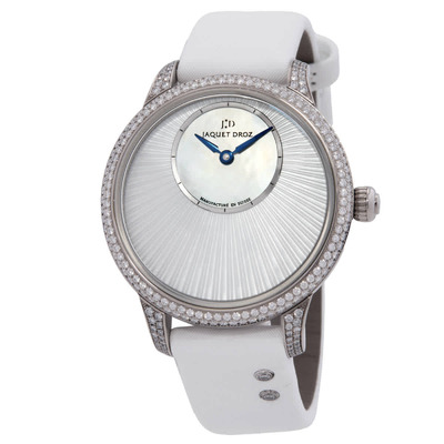 Jaquet Droz Petite Heure Automatic Diamond White Mother of Pearl Dial Ladies Watch J005004570 (blue, arb20258)