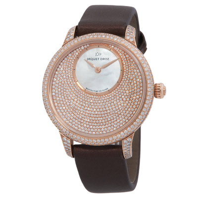 Jaquet Droz Petite Heure Minute 18k Rose Gold With Diamonds Dial Automatic Ladies Watch J005003220 (brown, arb20734)