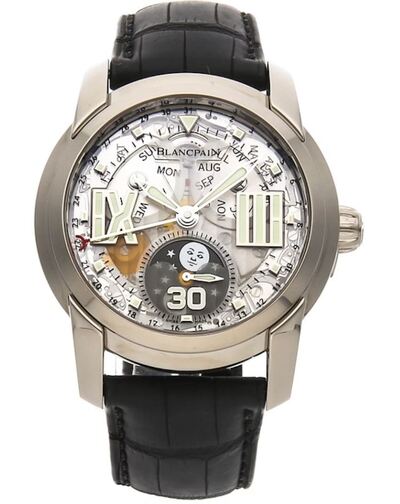 Pre-owned Blancpain L-Evolution Moonphase 8 Days Automatic Movement 36 Jewels Mens Watch with Skeleton Exhibition Caseback - Ref: 8866-1500-53B (black, arb20761)