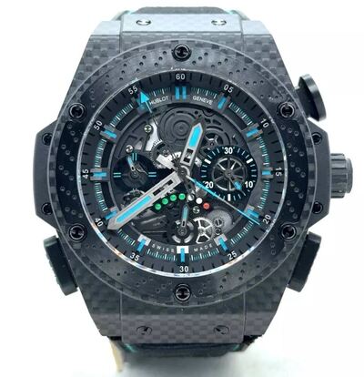 Pre-owned Hublot King Power F1 Abu Dhabi Black Dial Mens Watch Reference:719.qm.1729.nr.fad11 (black, arb20737)