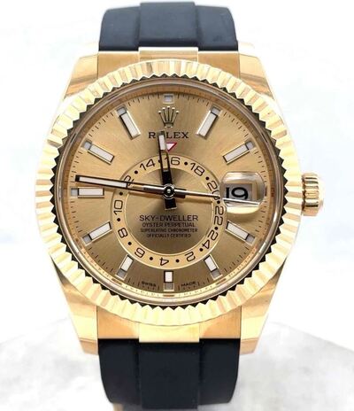 Pre-owned Rolex Sky-Dweller 326238CSR Champagne Dial Mens Watch (beige, arb20758)