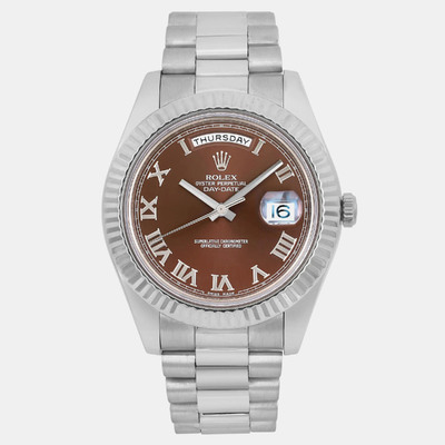 Rolex Ref. No. 18K White Gold Day-Date President Automatic Men's Wristwatch 1160674 (black, arb20781)